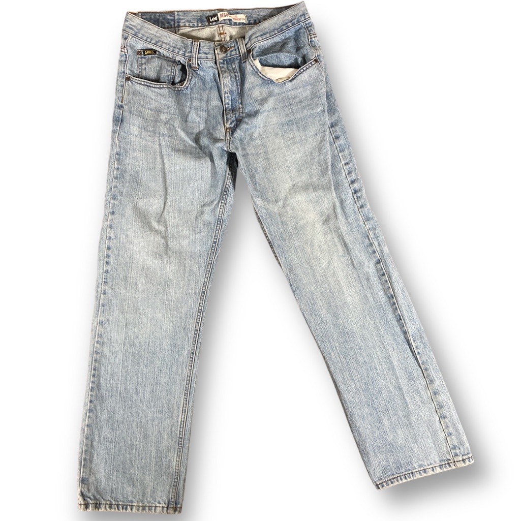 Lee Regular Fit Straight Leg Jeans Mens 32 30 Blue Work Pants Outdoors 2001904